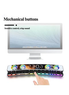 SOAIY Wireless HiFi Speaker Computer Game Subwoofer Bluetooth Speaker No Light 3600mAh Sound Bar Stereo Music Player Clock 3D Stereo Bass Surround Sound Box 3.5mm Audio Input for PC Laptop  - Image 2