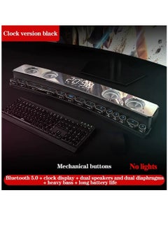 SOAIY Wireless HiFi Speaker Computer Game Subwoofer Bluetooth Speaker No Light 3600mAh Sound Bar Stereo Music Player Clock 3D Stereo Bass Surround Sound Box 3.5mm Audio Input for PC Laptop  - Image 1