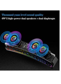 SOAIY Wireless HiFi Speaker Computer Game Subwoofer Bluetooth Speaker No Light 3600mAh Sound Bar Stereo Music Player Clock 3D Stereo Bass Surround Sound Box 3.5mm Audio Input for PC Laptop  - Image 3