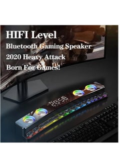 SOAIY Wireless HiFi Speaker Computer Game Subwoofer Bluetooth Speaker No Light 3600mAh Sound Bar Stereo Music Player Clock 3D Stereo Bass Surround Sound Box 3.5mm Audio Input for PC Laptop  - Image 4