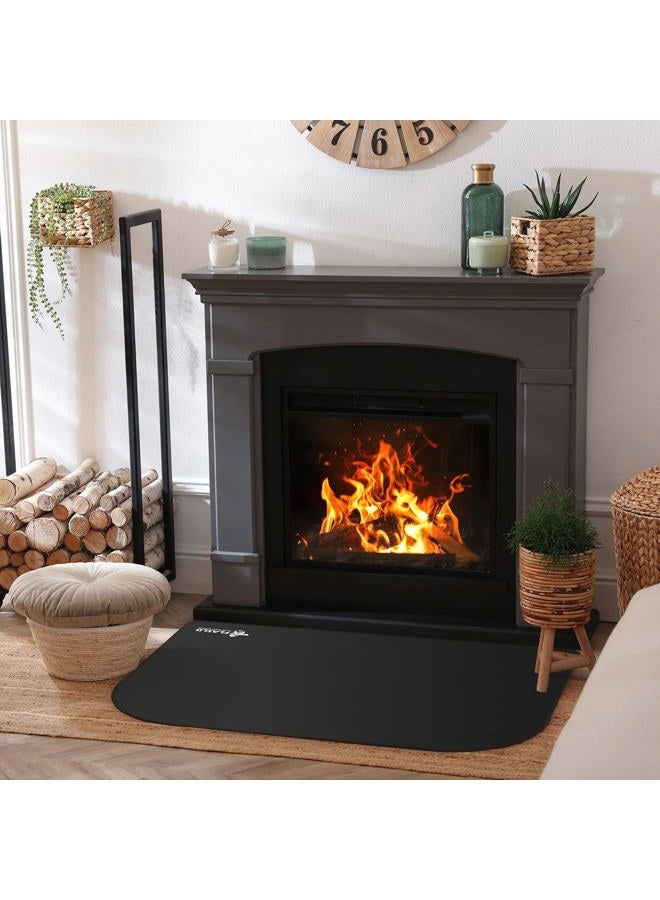 FLASLD Fireproof Fireplace Mat, 25×39 inch Indoor Flame-Resistant Pad Fiberglass Rug for Hearth and Chiminea, Ember Protection Mat for Fireplace Stove, Black - Image 4