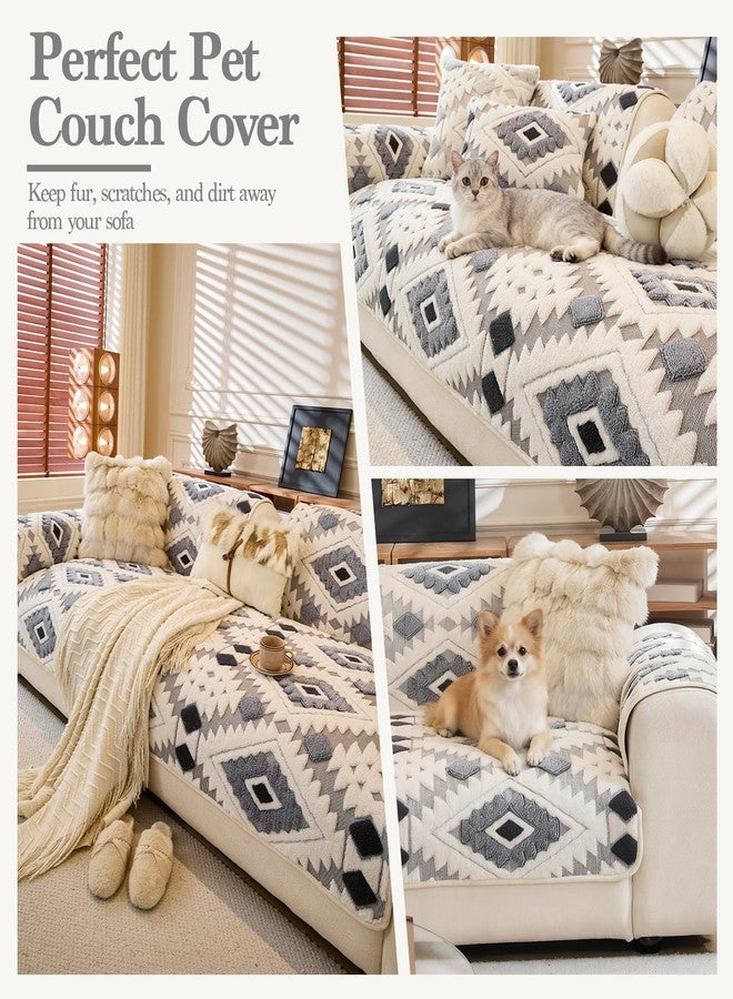 WEYOND Couch Cover for Dogs Washable, Soft Plush Sofa Cover for Loveseat & 2/3 Cushion Sofa, Pet-Friendly Couch Covers for Sofa, Non-Slip Sofa Slipcover (Dark Grey, 35.5" x 63") - Image 5
