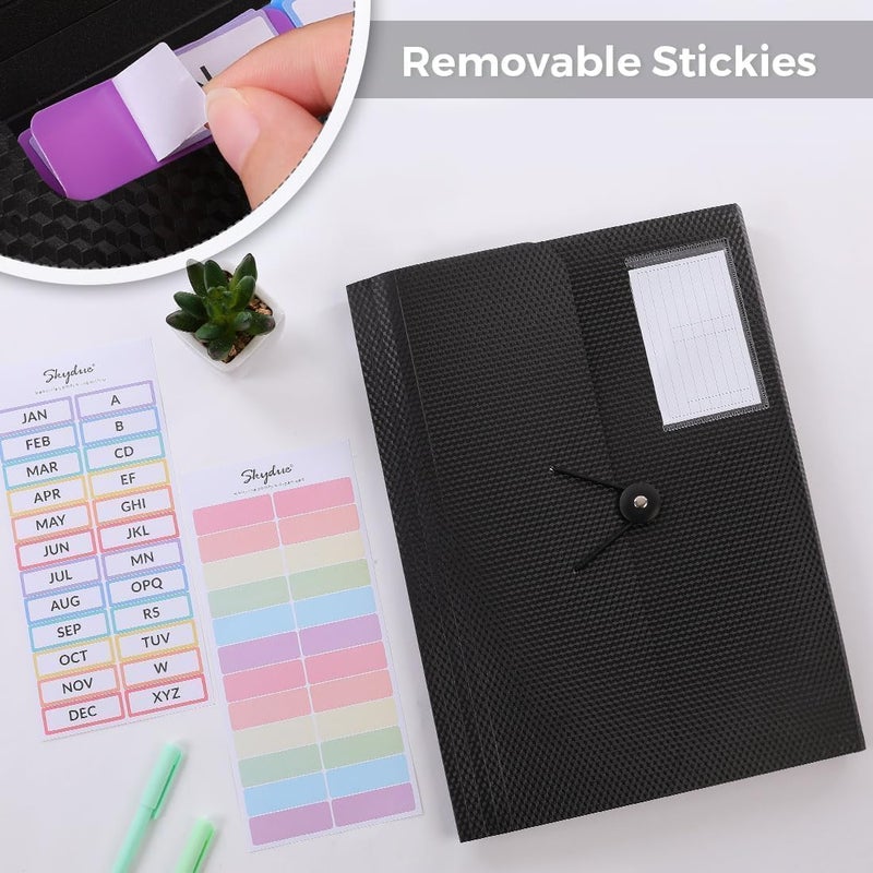 SKYDUE Expanding File Folder, Accordion File Organizer with 13 Pockets for A4/Letter Sized Paper, Accordion Folder with Labels - Document Receipt Organizer for Office, School, Home - Image 4