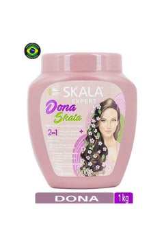 Skala Donna 2-in-1 Hair Treatment and Oil Bath Cream, 100% Vegetarian, for Styling Wavy, Curly and Straight Hair It Works to Moisturize and Define the Shape of the Strands. It Is Rich in Extracts of Sunflower Oil, Coconut Oil, Avocado and Flaxseed Oil (1000g)