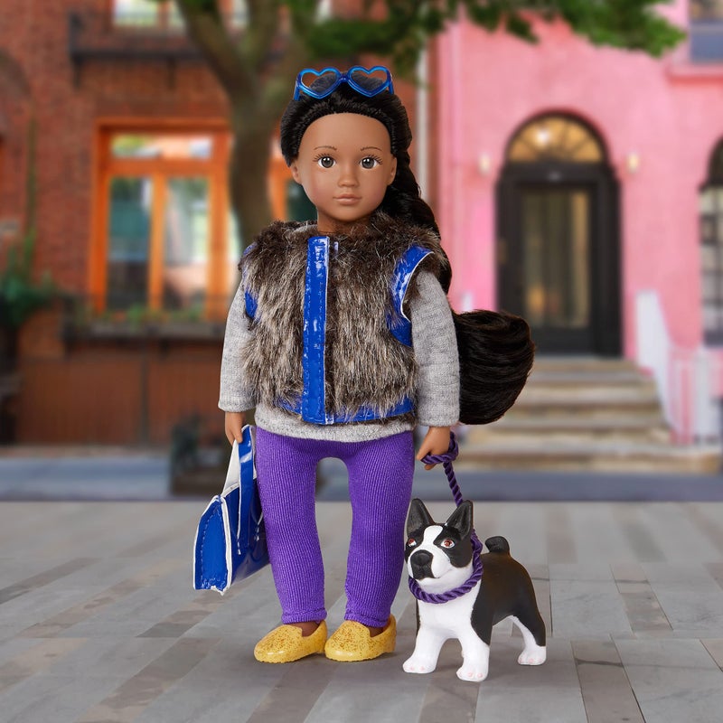 Lori Dolls – Mini Doll & Toy Dog – 6-inch Doll & Boston Terrier Pup – Play Set with Outfit, Animal & Accessories – Ilyssa & Indigo – Playset for Kids – 3 Years + - Image 2