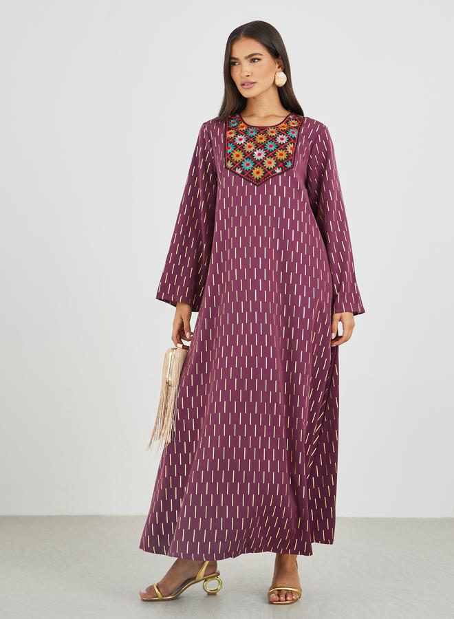 أميرة جلابية مزينة بطبعات فويل - - Image 2