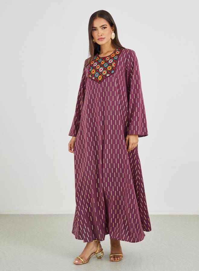 أميرة جلابية مزينة بطبعات فويل - - Image 1