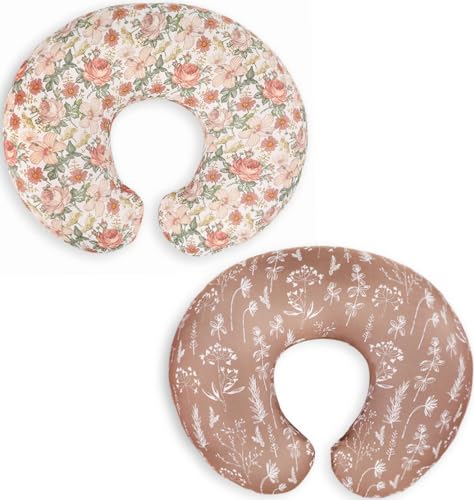 Little Jump Little Jump Western Wild Flowers Nursing Pillow Cover Slipcover for Breastfeeding Pillows Soft and Comfortable Safely Fits On Standard Infant Nursing Pillows 2 Pack Vintage Floral 