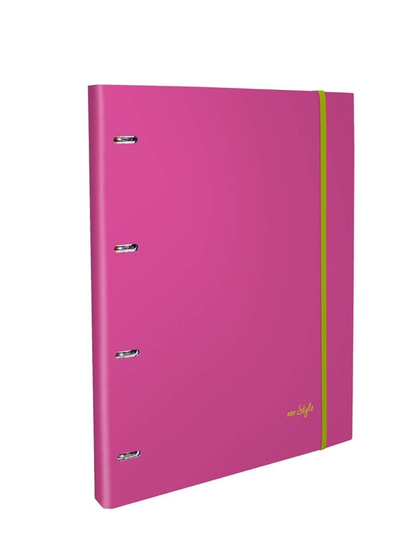 Pajory School Folder With 50F Refill, 80 G, With Dividers, Neo:Style, A4 L/E 4 Ring,Assorted Designs, 24700224705