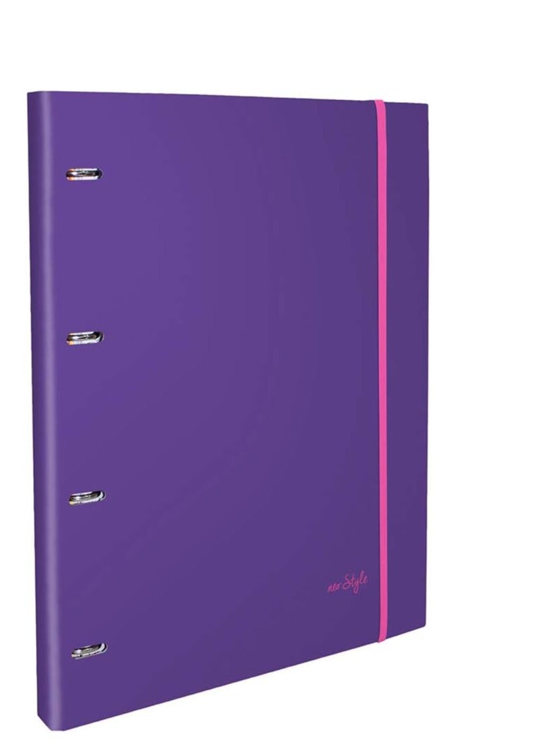 Pajory School Folder With 50F Refill, 80 G, With Dividers, Neo:Style, A4 L/E 4 Ring,Assorted Designs, 24700224705 - pzsku/Z721EC180CBB307EC2BB0Z/45/_/1695292036/fac15bdb-eb3a-467e-8afa-59308e18161c