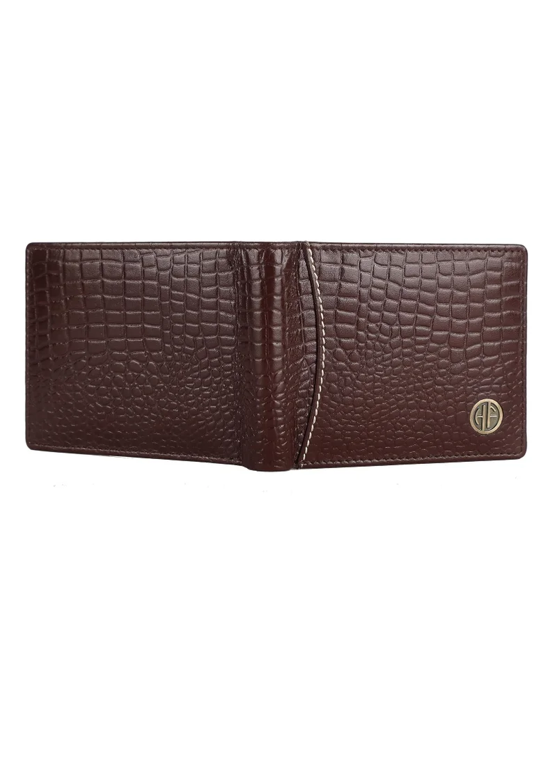 Hammonds Flycatcher  Leather Wallets for Men, Croc Brown - RFID Protected Leather Wallet for Men - Mens Wallet with 6 Credit/Debit Card Slots - Purse for Men - Gift for Him (J7SK)  | Best Price UAE