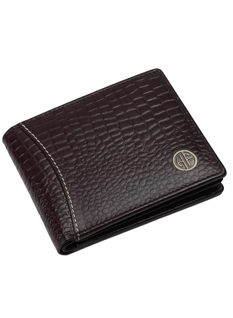 HAMMONDS FLYCATCHER Leather Wallets for Men, Croc Brown - RFID Protected Leather Wallet for Men - Mens Wallet with 6 Credit/Debit Card Slots - Purse for Men - Gift for Him (J7SK)