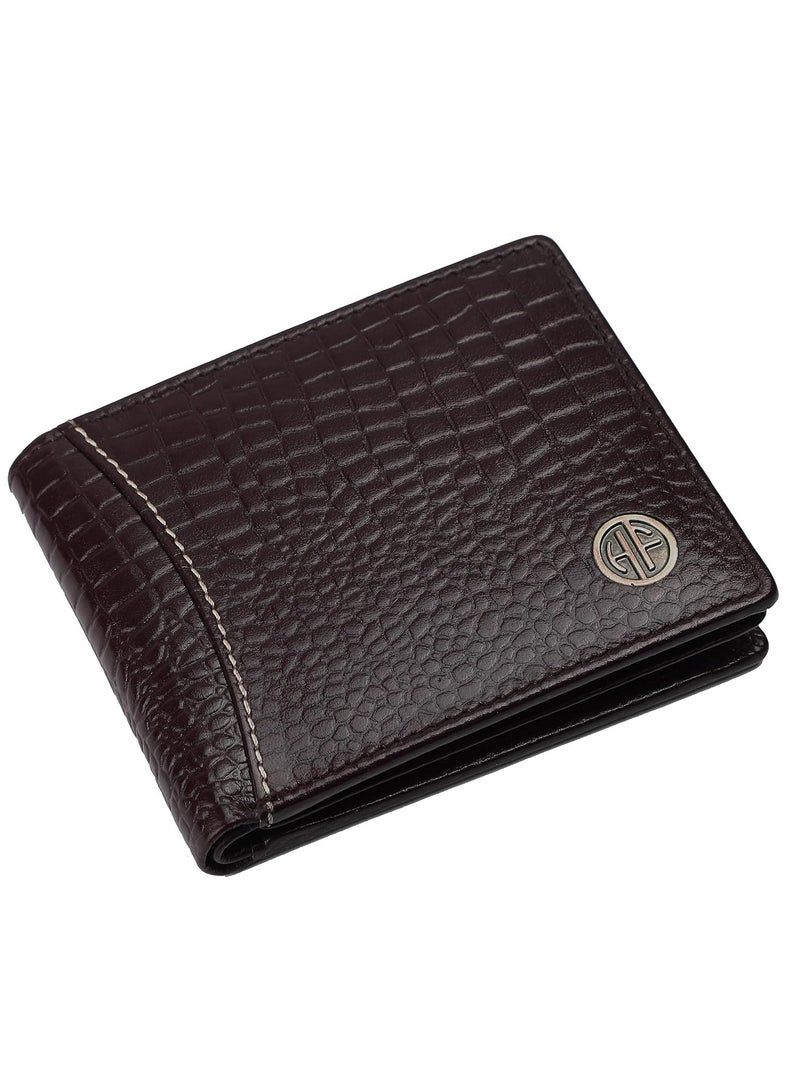 HAMMONDS FLYCATCHER Leather Wallets for Men, Croc Brown - RFID Protected Leather Wallet for Men - Mens Wallet with 6 Credit/Debit Card Slots - Purse for Men - Gift for Him (J7SK) - Image 1