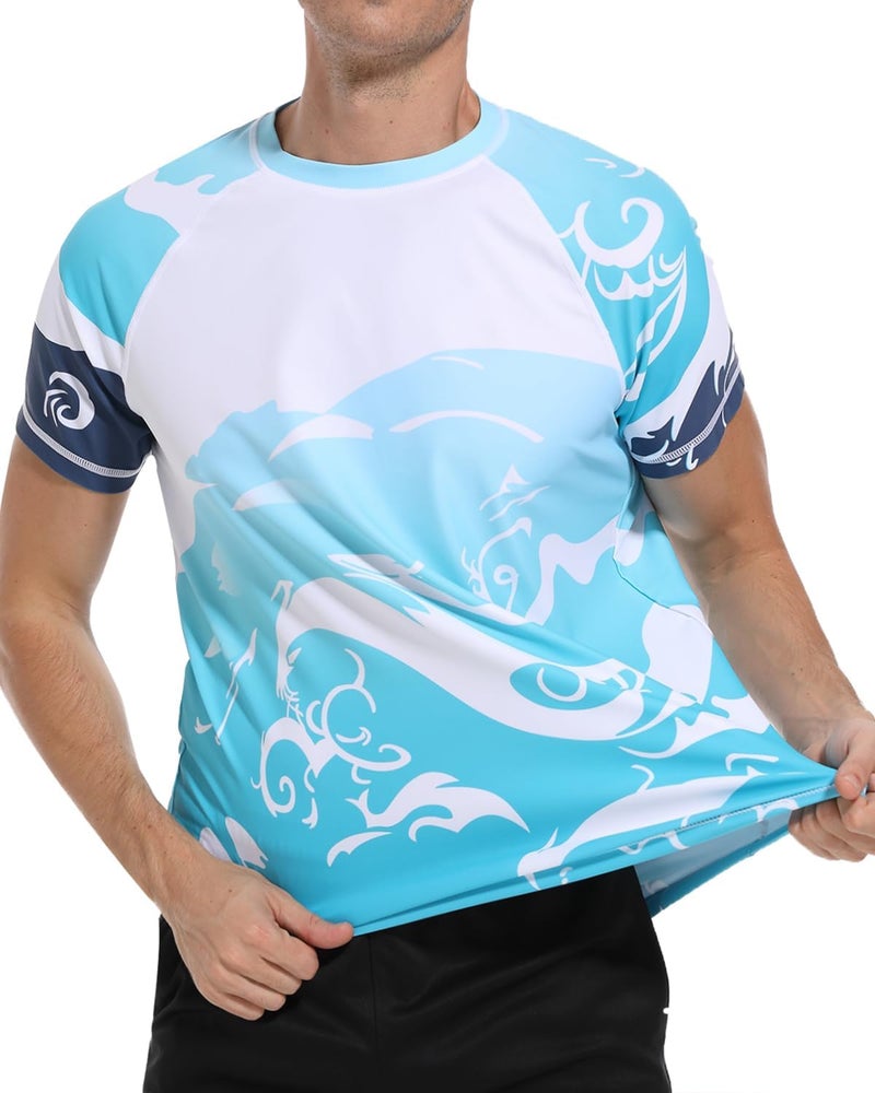 VAYAGER Men's Swim Shirts Rash Guard UPF 50+ T Shirts Quick Dry Loose Fit Water Surfing Shirt - Image 4