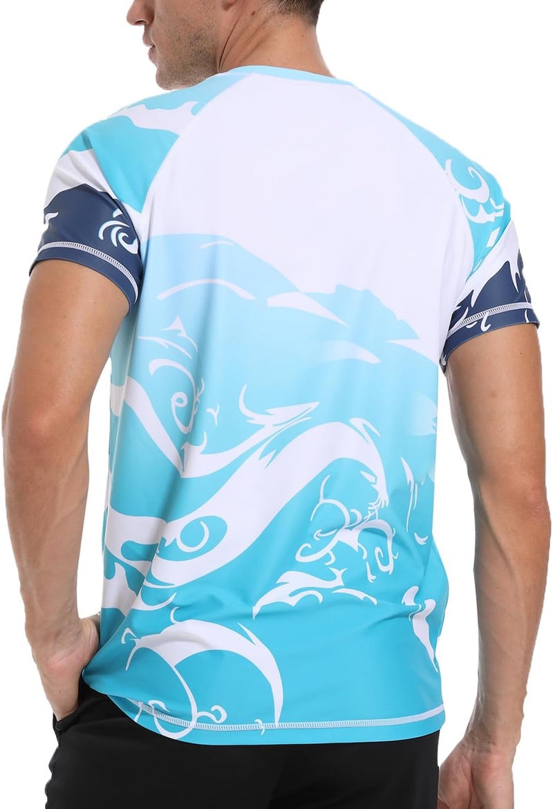 VAYAGER Men's Swim Shirts Rash Guard UPF 50+ T Shirts Quick Dry Loose Fit Water Surfing Shirt - Image 2