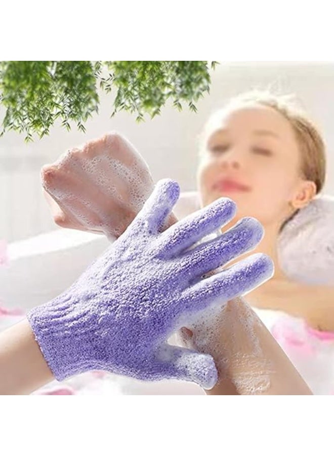 Exfoliating Gloves - Bamboo Exfoliating Gloves for Shower - Shower Loofah - Body Scrub for Bathroom - Removes Ingrown Hair and Dead Skin may vary color 1PC - Image 2