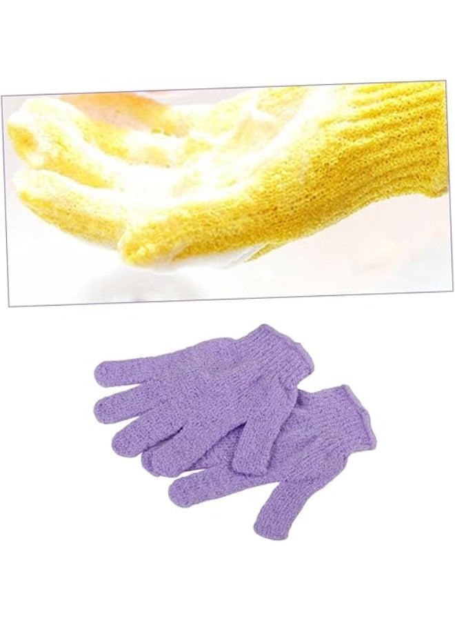 Exfoliating Gloves - Bamboo Exfoliating Gloves for Shower - Shower Loofah - Body Scrub for Bathroom - Removes Ingrown Hair and Dead Skin may vary color 1PC - Image 1