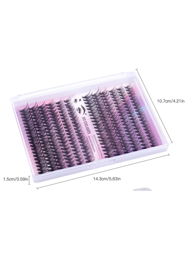 Furtey - DIY Eyelash Individual Lashes Cluster Lashes Natural Look 3D Effect Black Individual False Eyelashes with Eyelash Glue - Image 1