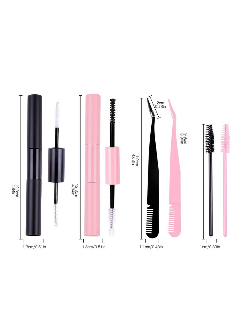Furtey - DIY Eyelash Individual Lashes Cluster Lashes Natural Look 3D Effect Black Individual False Eyelashes with Eyelash Glue - Image 1