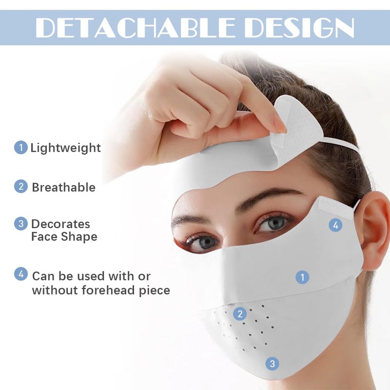 PALAY قناع PALAY® لحماية الشمس، قناع كامل الوجه للنساء للدراجات، غطاء وجه UPF 50+ للنساء، أقنعة حرير بارد قابلة لإعادة الاستخدام للحماية من الأشعة فوق البنفسجية لصيف الجري في الهواء الطلق والتسلق - Image 4