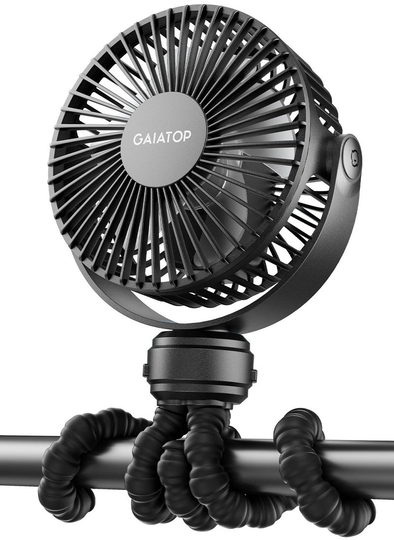 Gaiatop - Portable Baby Stroller Fans, Rechargeable Fan, Clip On Fan with 3-Speed Adjustment for Stroller and Car Seat - Image 1
