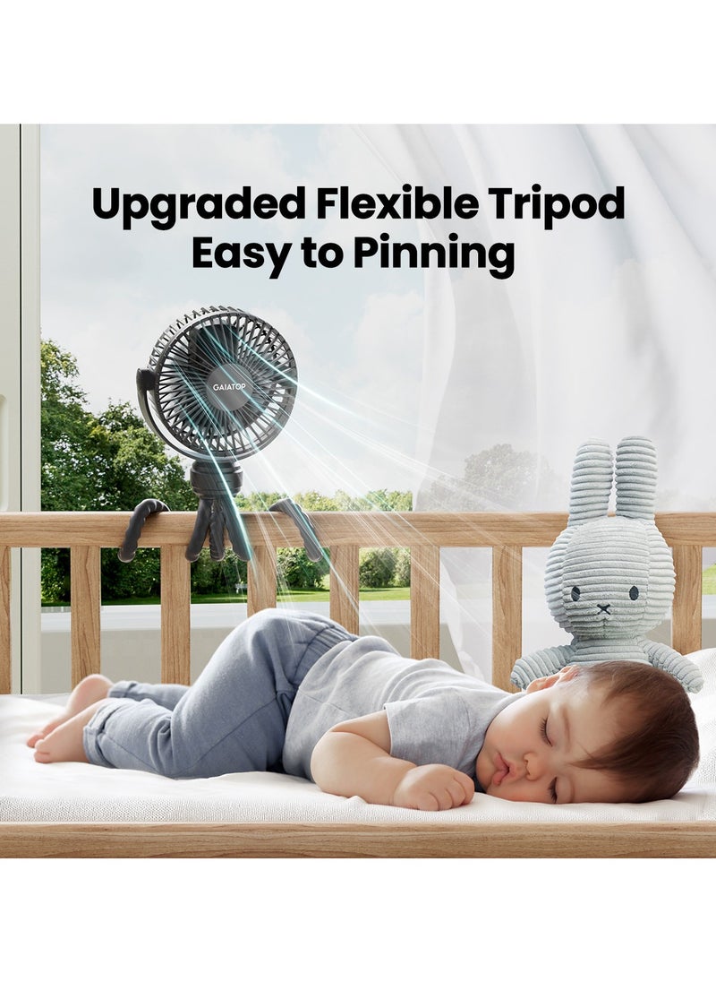 Gaiatop - Portable Baby Stroller Fans, Rechargeable Fan, Clip On Fan with 3-Speed Adjustment for Stroller and Car Seat - Image 1