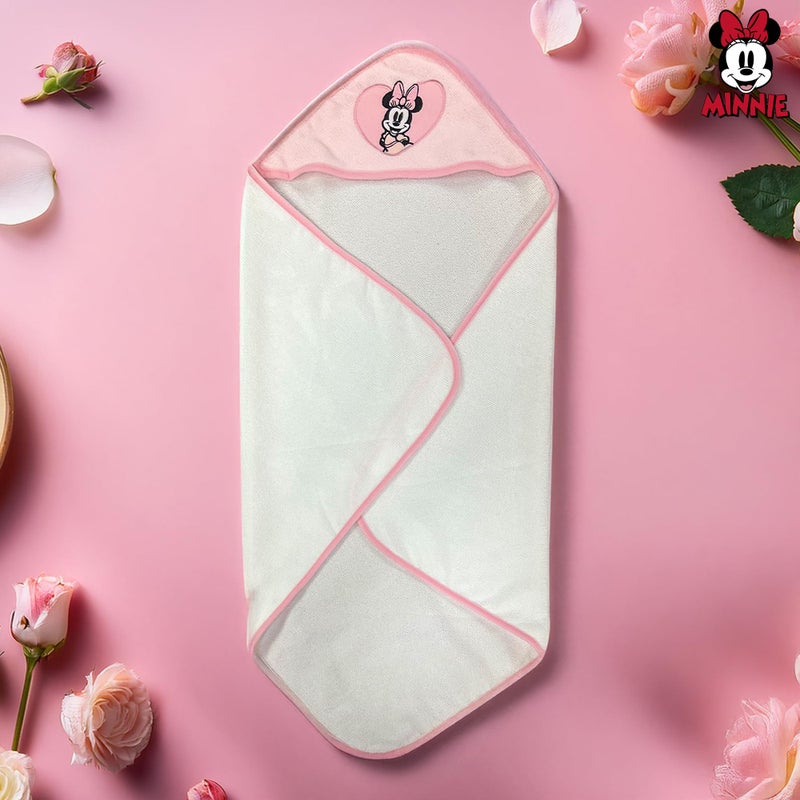 Cudlie Accessories Disney Baby Minnie Mouse Hooded Towel with 5 Piece Washcloth Set (Pink) - Image 2