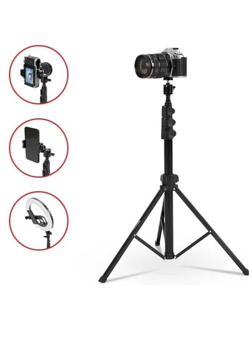 Jmary Jmary MT39 61inch Aluminum Extendable Cell Phone Tripod Stand with Selfie Stick Tripod and Phone Clip - Image 2