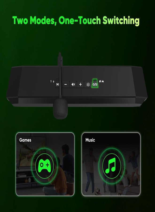 INGA Computer Speakers with Detachable Mic, Plug-and-Play USB Soundbar with Dynamic Lighting, Game/Music Modes, Compatible with PC, Laptop, PS5, Mac - Image 4