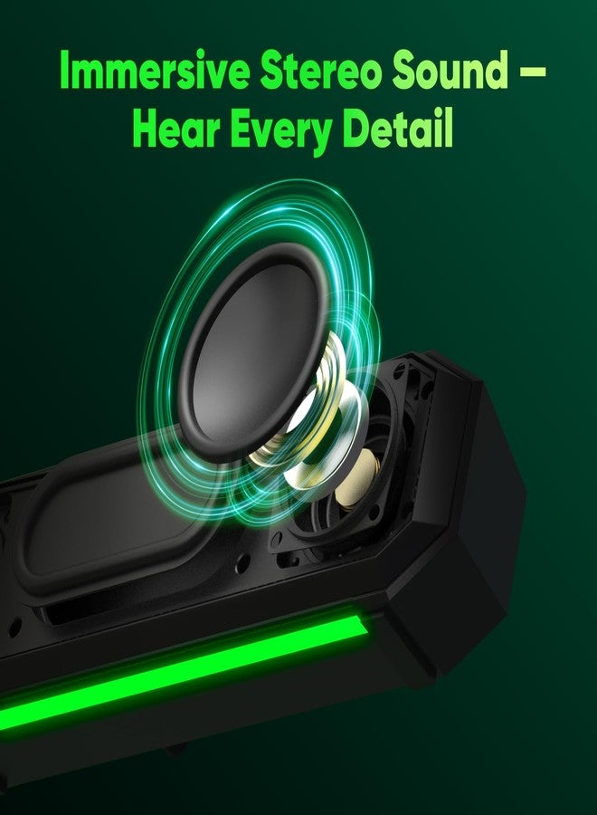 INGA Computer Speakers with Detachable Mic, Plug-and-Play USB Soundbar with Dynamic Lighting, Game/Music Modes, Compatible with PC, Laptop, PS5, Mac - Image 3