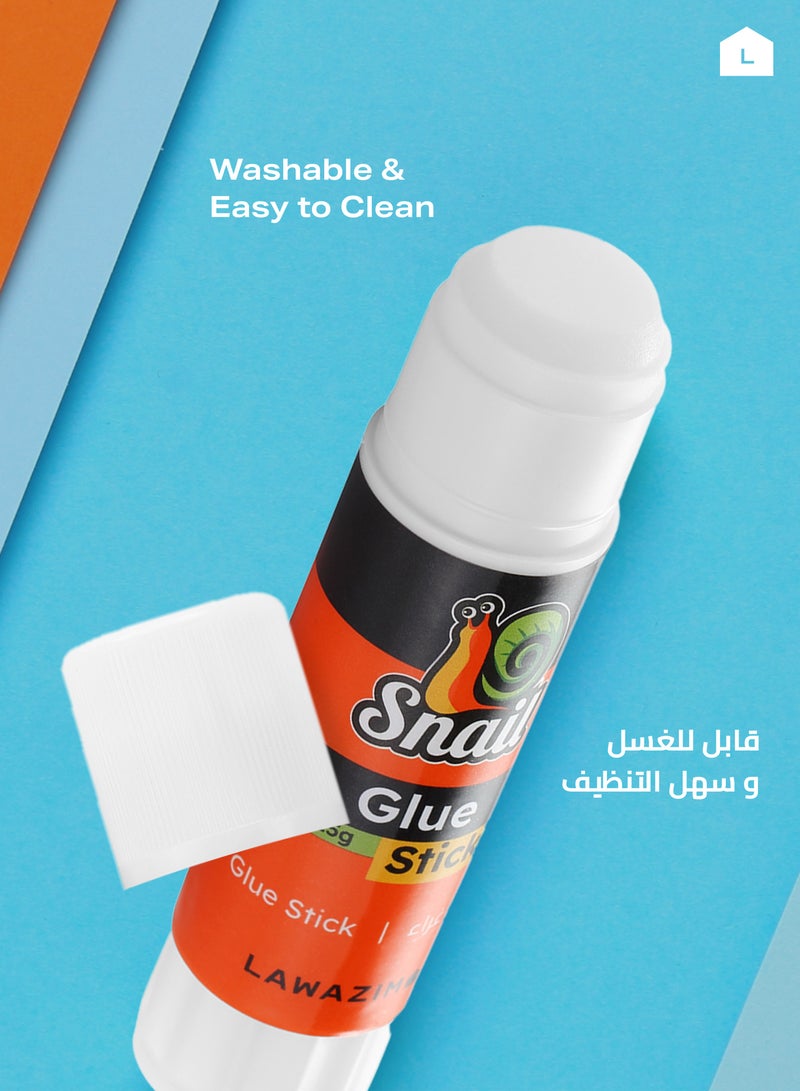 LAWAZIM Snail All Purpose Glue Stick Set - 15g 4-Piece | Washable Glue Sticks for School and Home Use - Image 3
