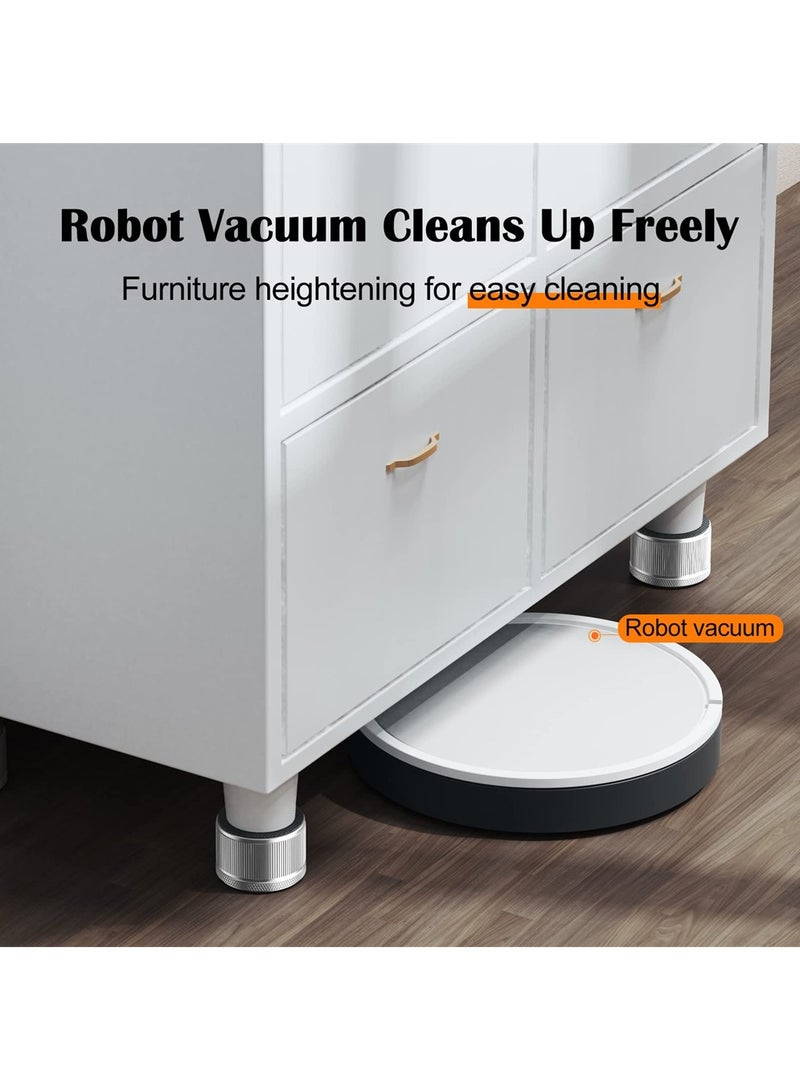 Luckam Furniture Risers, Metal Bed Risers Lift Height 1"-1.7", Heavy Duty Couch Risers Sofa, Adjustable Height Furniture Legs for Bed, Table, Chair, Cabinet, Couch, 4 Pcs - Image 4