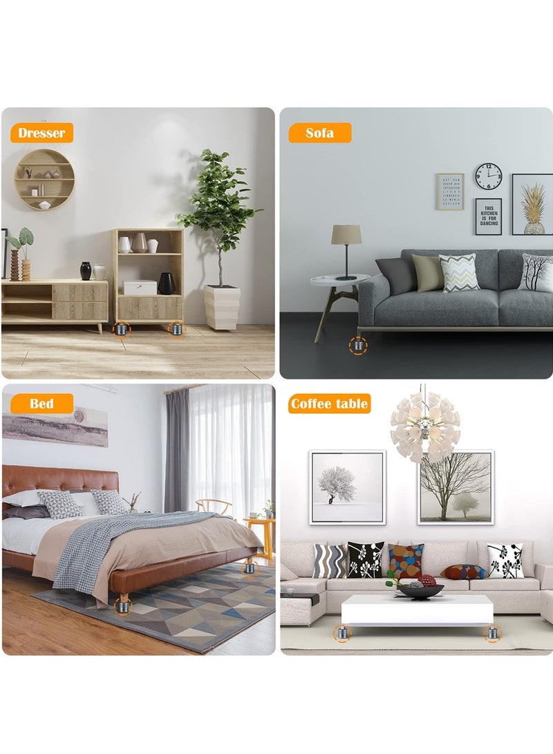 Luckam Furniture Risers, Metal Bed Risers Lift Height 1"-1.7", Heavy Duty Couch Risers Sofa, Adjustable Height Furniture Legs for Bed, Table, Chair, Cabinet, Couch, 4 Pcs - Image 5