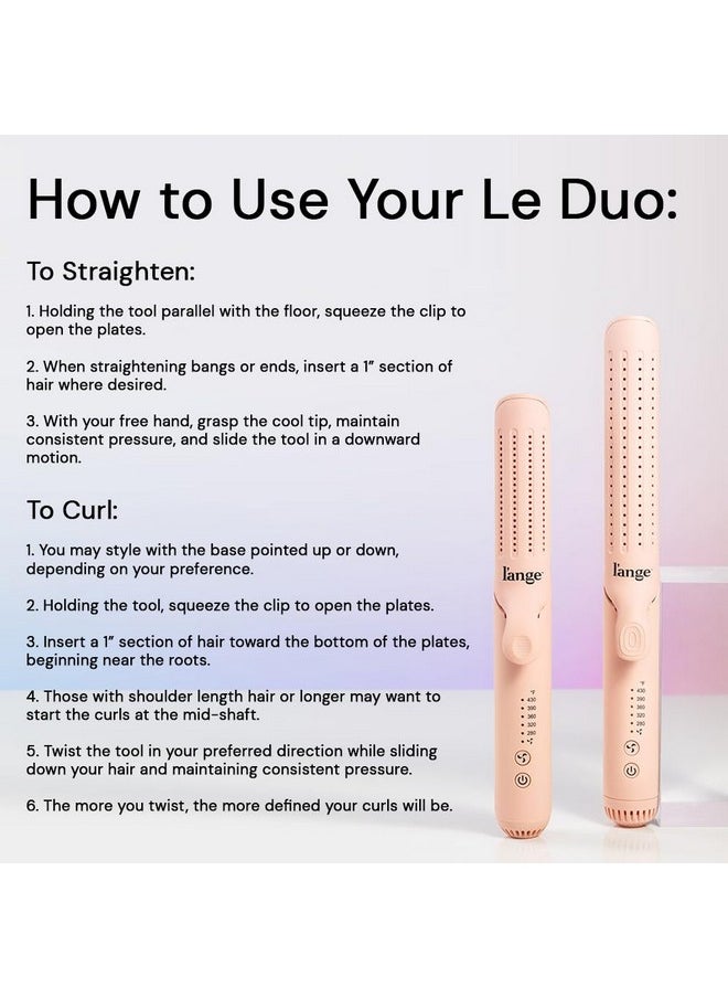 L'ANGE HAIR - Le Duo Grande 360° Airflow Styler 2In1 Curling Wand & Titanium Flat Iron Hair Straightener Professional Hair Curler With Cooling Air Vents To Lock In Style Adjustable Temp - Image 1