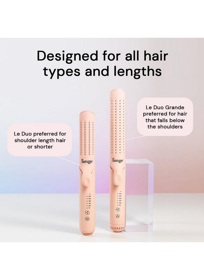 L'ANGE HAIR - Le Duo Grande 360° Airflow Styler 2In1 Curling Wand & Titanium Flat Iron Hair Straightener Professional Hair Curler With Cooling Air Vents To Lock In Style Adjustable Temp - Image 1