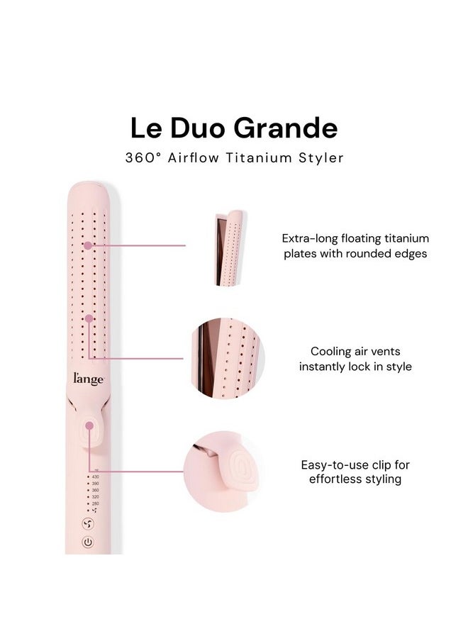 L'ANGE HAIR - Le Duo Grande 360° Airflow Styler 2In1 Curling Wand & Titanium Flat Iron Hair Straightener Professional Hair Curler With Cooling Air Vents To Lock In Style Adjustable Temp - Image 1