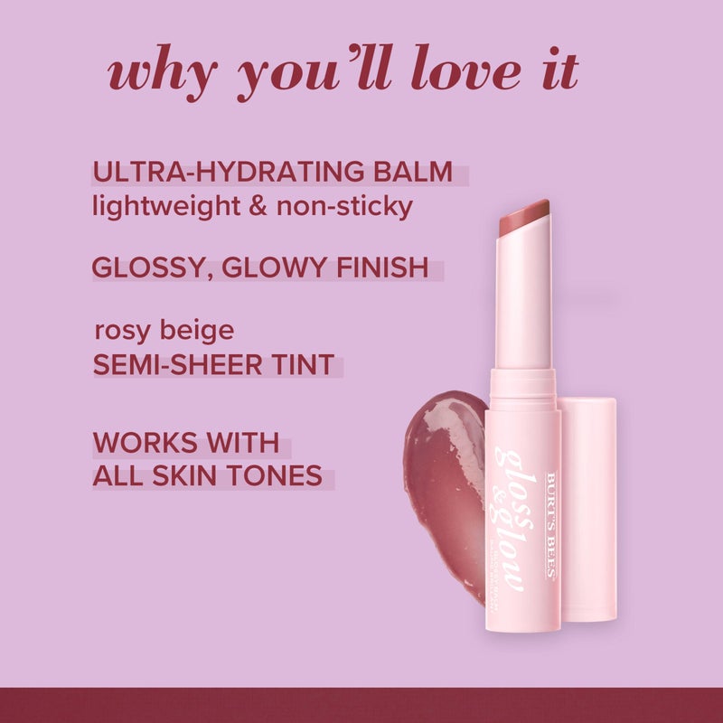 Burts Bees Gloss and Glow Glossy Balm, 100% Natural Origin, Chai Time, 1 Tube - Image 2