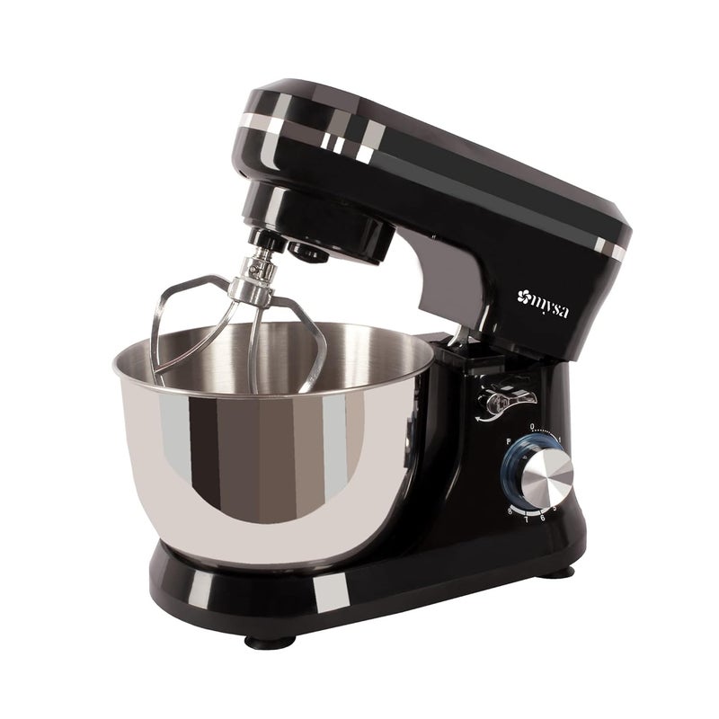 MYSA SM1510 1000W Stand Mixer Planetary Drive Heavy Duty with 45 Ltr Stainless Steel Bowl 8 Speed with for Baking and Cooking includes 3 attachments Dough Hook Wire Whisk and Beater Black - Image 1