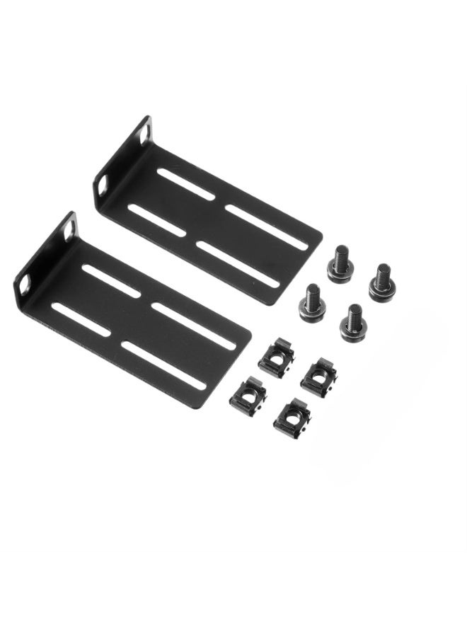 Adjustable 1U Rack Ears Rack Mount Kit Universal Adjustable 19 Inch Rack Mount Kit for Server Mounting Adjustable Metal 1U Rack Mount Ears - Image 1