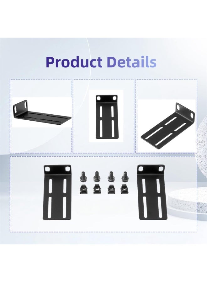 Adjustable 1U Rack Ears Rack Mount Kit Universal Adjustable 19 Inch Rack Mount Kit for Server Mounting Adjustable Metal 1U Rack Mount Ears - Image 4