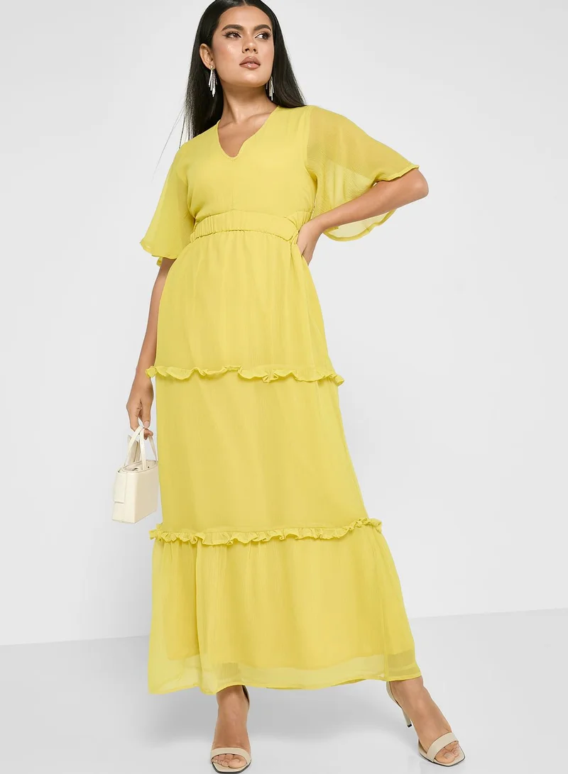 ELLA Flouncy Sleeve Tiered Dress