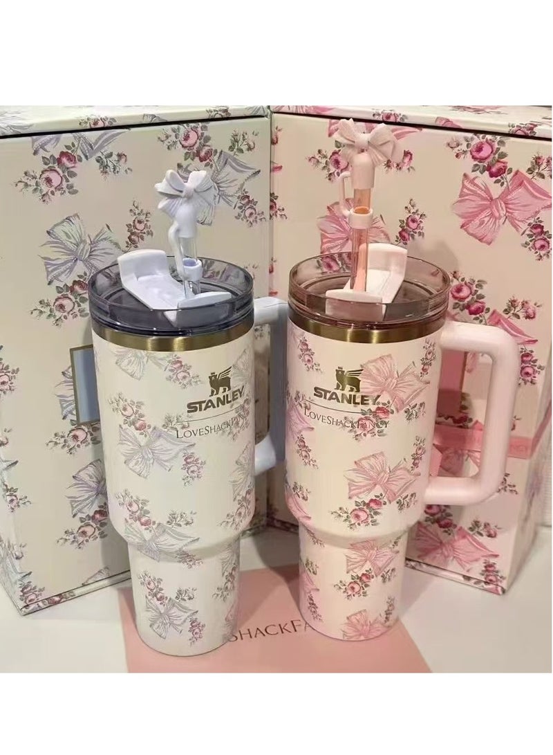 Stanley 2Pcs Quencher H2.0 FlowState Stainless Steel Vacuum Insulated Tumbler with Lid and Straw for Water, Iced Tea or Coffee, Smoothie and More, 40 oz, Presented in Elegant Gift-Ready Packaging - Image 2