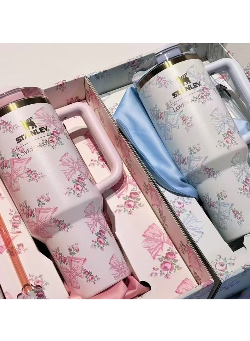 Stanley 2Pcs Quencher H2.0 FlowState Stainless Steel Vacuum Insulated Tumbler with Lid and Straw for Water, Iced Tea or Coffee, Smoothie and More, 40 oz, Presented in Elegant Gift-Ready Packaging - Image 1