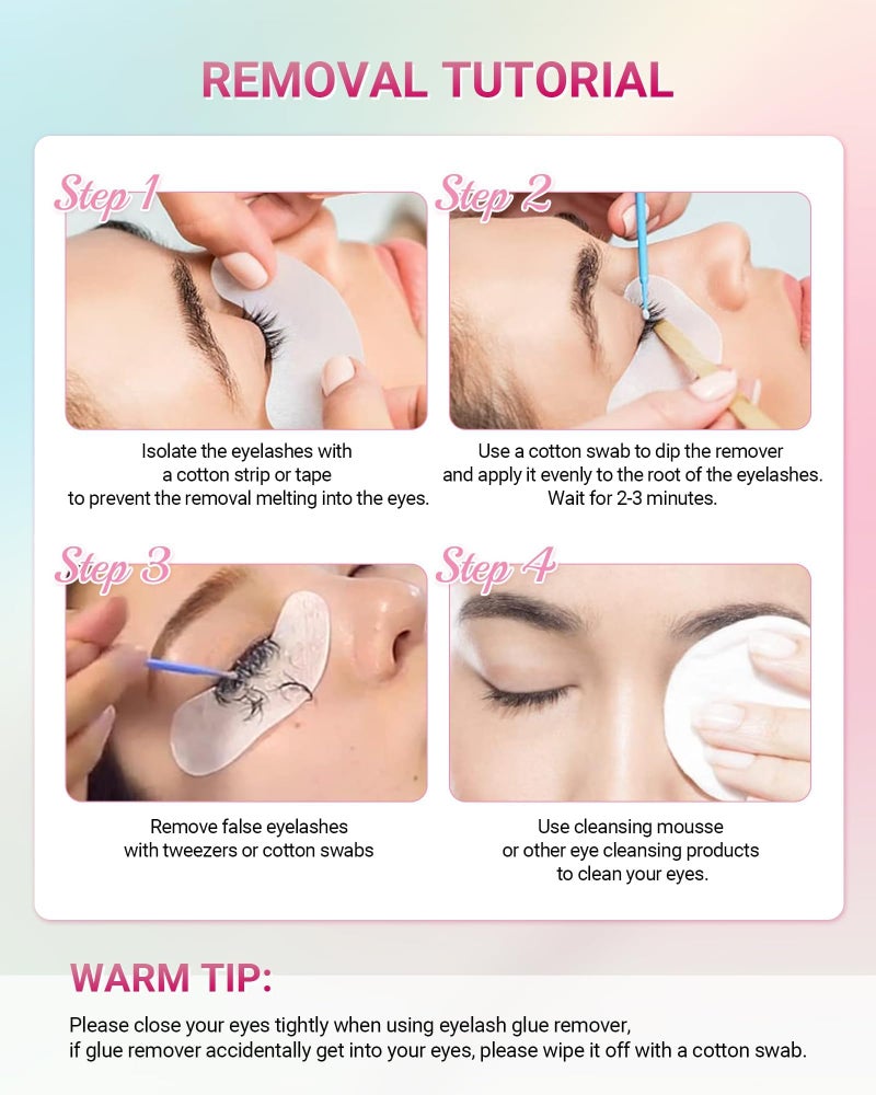 NAGARAKU Eyelash Extensions Glue Remover Cream Paste 12ml Mild No Stimulation Fruit Fragrance Adhesive Removing Supplies Professional for Salon - Image 5