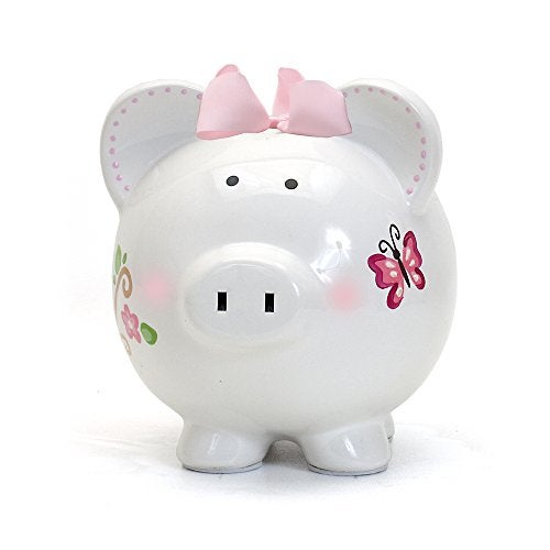 Child to Cherish Ceramic Piggy Bank for Girls, Pink Dotted Owl - Image 3