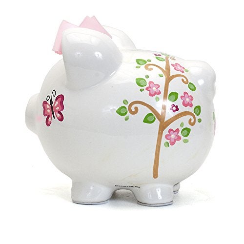 Child to Cherish Ceramic Piggy Bank for Girls, Pink Dotted Owl - Image 5