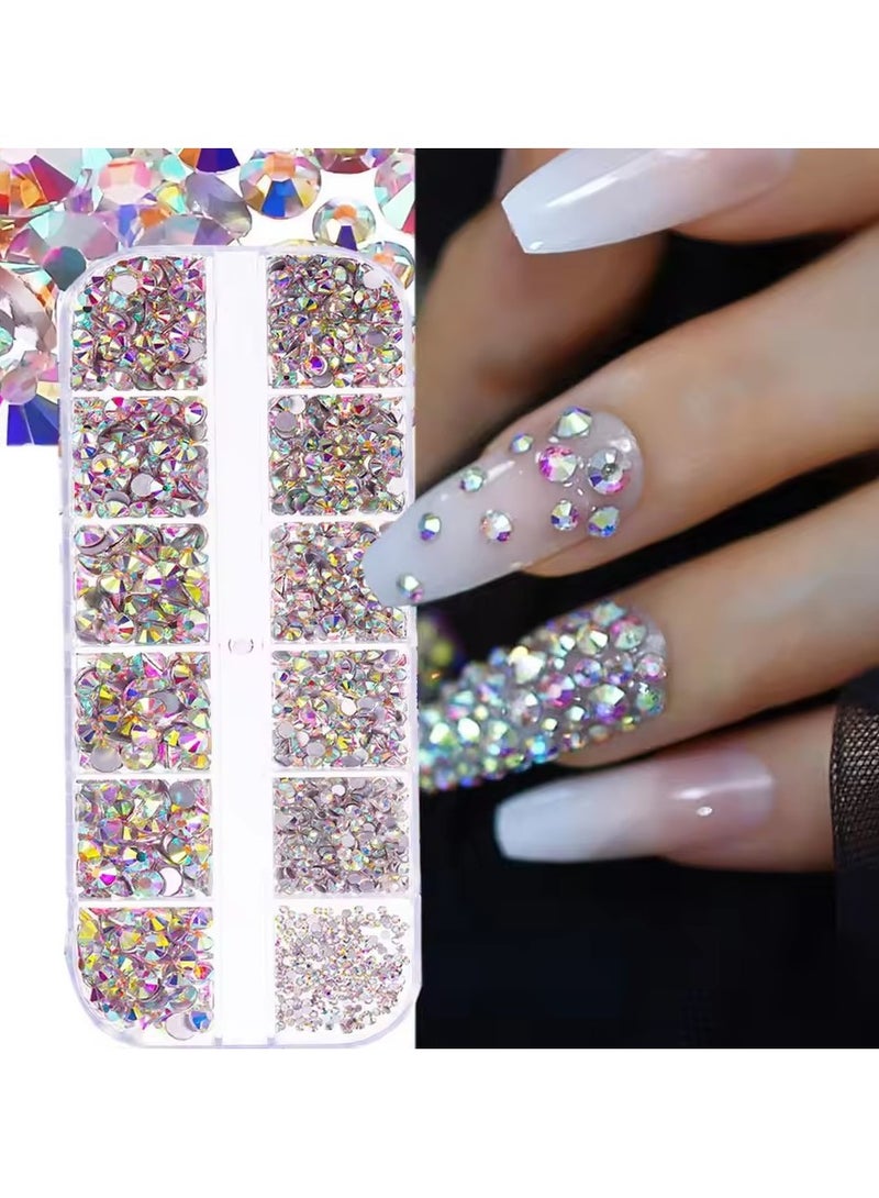 Goolsky 12grids Red Nail Gems Rhinestones 2/3/4/5mm Flat-Back Nail Crystal Diamond SS6/10/16/20/30 Mixed Luxury Glass Rhinestones Charms - Image 5