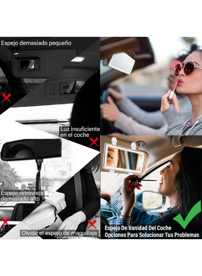 CAZADORA Premium Universal Car Visor Vanity Mirror with Rechargeable LED Lights - Professional Three-Color Adjustable Illumination (Cool White, Warm Yellow, Natural Day Light) and Smart Touch Dimming Function - Flawless Makeup Application Anytime, Anywhere - Luxury Black Car Mirror Accessory for All Vehicle Models (Sedan, SUV, Truck) - High-Definition Glass Mirror Surface with Durable ABS Plastic Frame - Easy Tool-Free Clip-On Installation on Sun Visor - Essential Car Interior Upgrade for Women and Men in KSA - Long-Lasting Battery Life - Sleek and Modern Design Elevating Your Vehicle’s Aesthetics and Functionality - The Ultimate Travel and Beauty Accessory from CAZADORA Brand. - Image 5