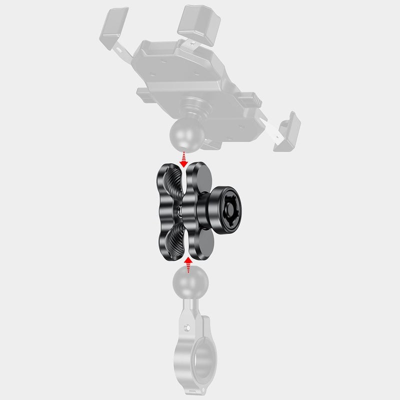 Aluminum Diving Dual Holes Butterfly Clip Ballhead Mount 2.36inch Length - Image 4