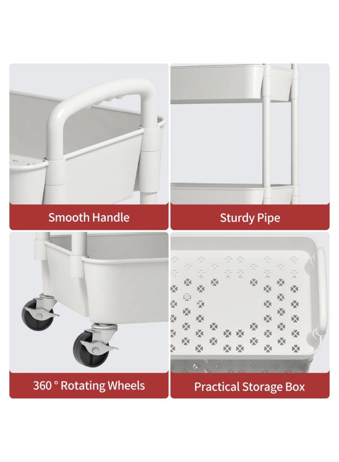 آسي بلاي عربة تخزين متحركة متينة بثلاث طبقات، مزودة بعجلات 360° مع قفل، منظم معدني للمطبخ والحمّام والمكتب والمرآب، حل مثالي للمساحات الضيقة - Image 5